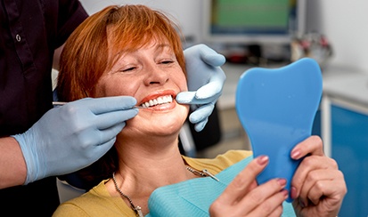 an older dental patient during a dental appointment 