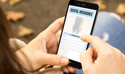 : a close-up of a digital dental insurance form