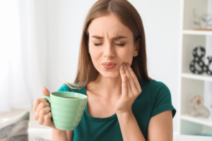 a woman with sensitive teeth