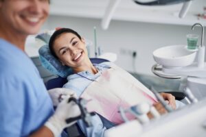 a dental patient smiling